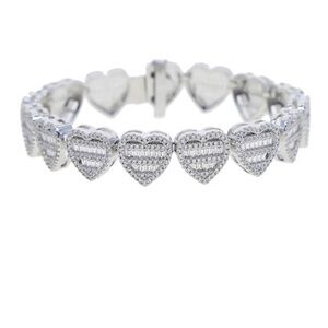 Pave Heart Diamond Crusted Bracelet
